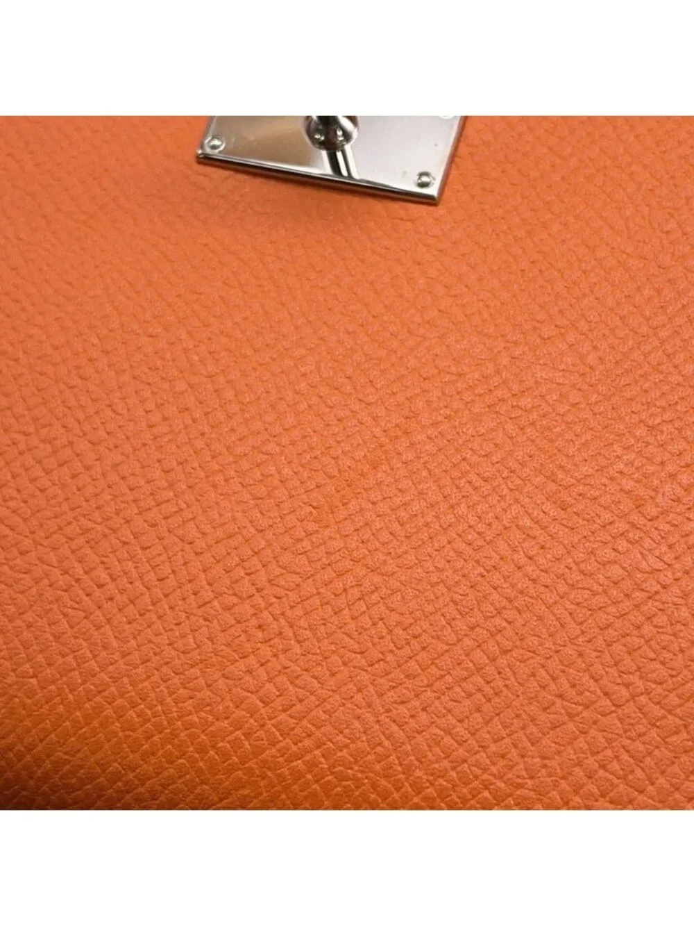 Hermes Wallet Kelly Long Orange Silver Epsom